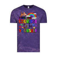 Cloud Purple courage to be yourself rainbow message Vintage Tee - LillyAllenDesigns