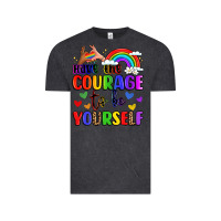 Vintage Black courage to be yourself rainbow message Vintage Tee - LillyAllenDesigns
