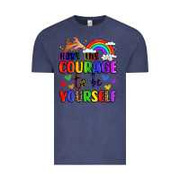 Vintage Denim courage to be yourself rainbow message Vintage Tee - LillyAllenDesigns