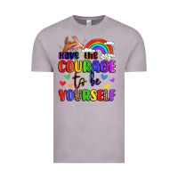 Courage To Be Yourself Rainbow Message Vintage Tee | Teevron