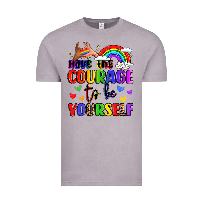 Courage To Be Yourself Rainbow Message Vintage Tee by LillyAllenDesigns | Teevron