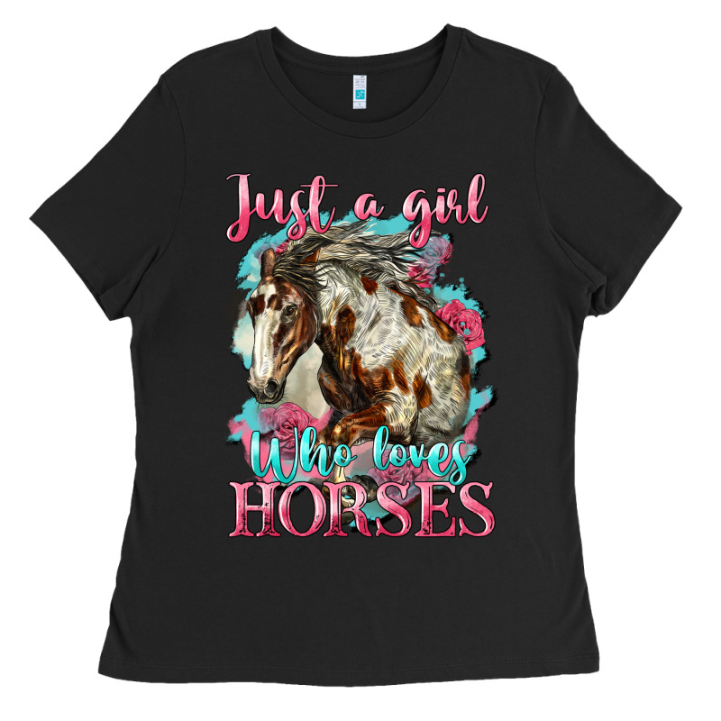Just A Girl Who Loves Horses Mustang Ladies Tee by LillyAllenDesigns | Teevron
