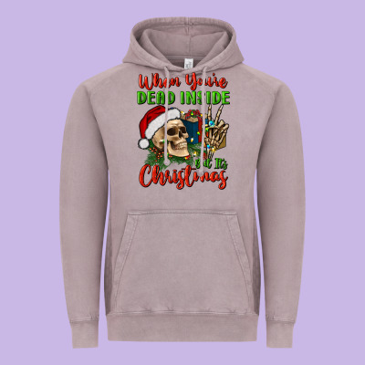 When You’re Dead Inside But It's Christmas Vintage Hoodie Designed By Bundleandbundleshop