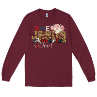 Burgundy She Jesus America Too Long Sleeve Tee - Bettercallsaul
