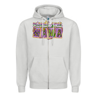 Dove Grey Mardi Gras Mama with Beads Zipper Hoodie - HowdyJamesFarm