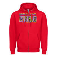 Red Mardi Gras Mama with Beads Zipper Hoodie - HowdyJamesFarm