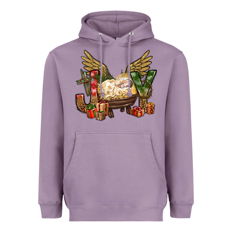 Joy Christmas With Baby Jesus Bbs Heavyweight Hoodie by BundleAndBundleShop | Teevron