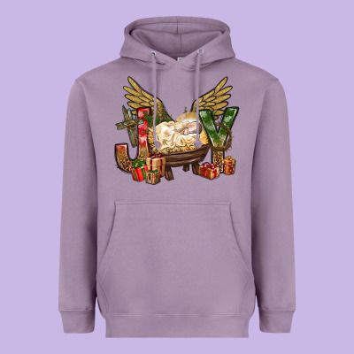 Joy Christmas With Baby Jesus Bbs Heavyweight Hoodie Designed By Bundleandbundleshop