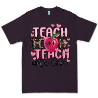 Plum teach teach teach with love Premium Tee - MaliasSmallBusiness