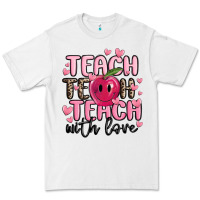White teach teach teach with love Premium Tee - MaliasSmallBusiness