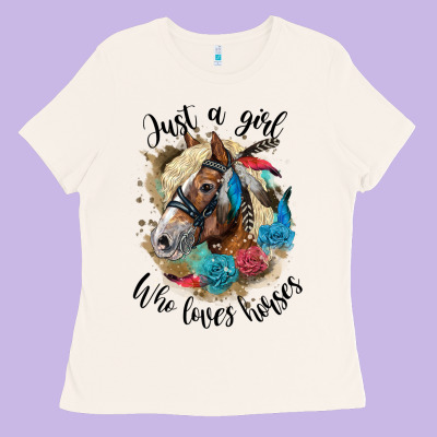 Just A Girl Who Loves Horses Haflinger Ladies Tee Designed By Lillyallendesigns