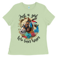 Matcha just a girl who loves horses haflinger Ladies Tee - LillyAllenDesigns