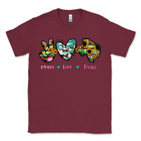 Burgundy Peace Love Texas Classic Tee - RanaPortraitStore