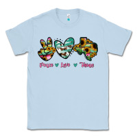 Dusty Blue Peace Love Texas Classic Tee - RanaPortraitStore