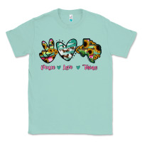 Seafoam Peace Love Texas Classic Tee - RanaPortraitStore