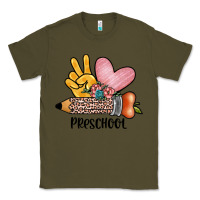 Army Green peace love preschool Classic Tee - JahusDesignShop