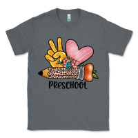 Charcoal Heather peace love preschool Classic Tee - JahusDesignShop