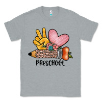 Heather Grey peace love preschool Classic Tee - JahusDesignShop
