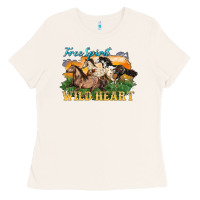 Free Spirit Wild Heart 3 Horses Ladies Tee | Teevron