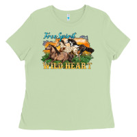 Matcha free spirit wild heart 3 horses Ladies Tee - LillyAllenDesigns