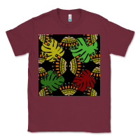 Burgundy african and leaf seamless pattern Classic Tee - BundleAndBundleShop