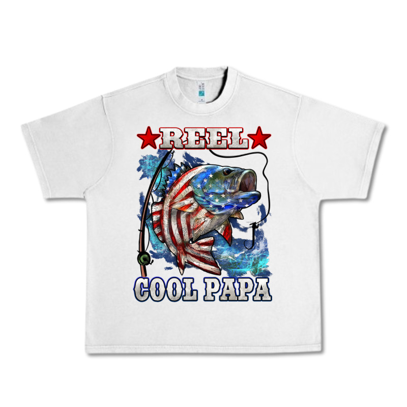 Reel Cool Papa American Flag Bass Fishing Urban Heavy Tee by LillyAllenDesigns | Teevron