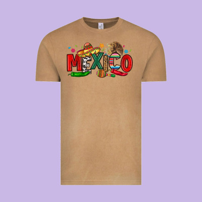 Colorful Mexico Collage Vintage Tee Designed By Lillyallendesigns