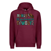 Burgundy mama's let your babies be cowboys Premium Hoodie - OliviaCreatesArt