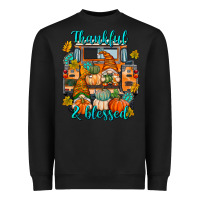 Black Thankful Blessed Heavyweight Sweatshirt - texasbilliewilder