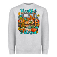 Heather Grey Thankful Blessed Heavyweight Sweatshirt - texasbilliewilder