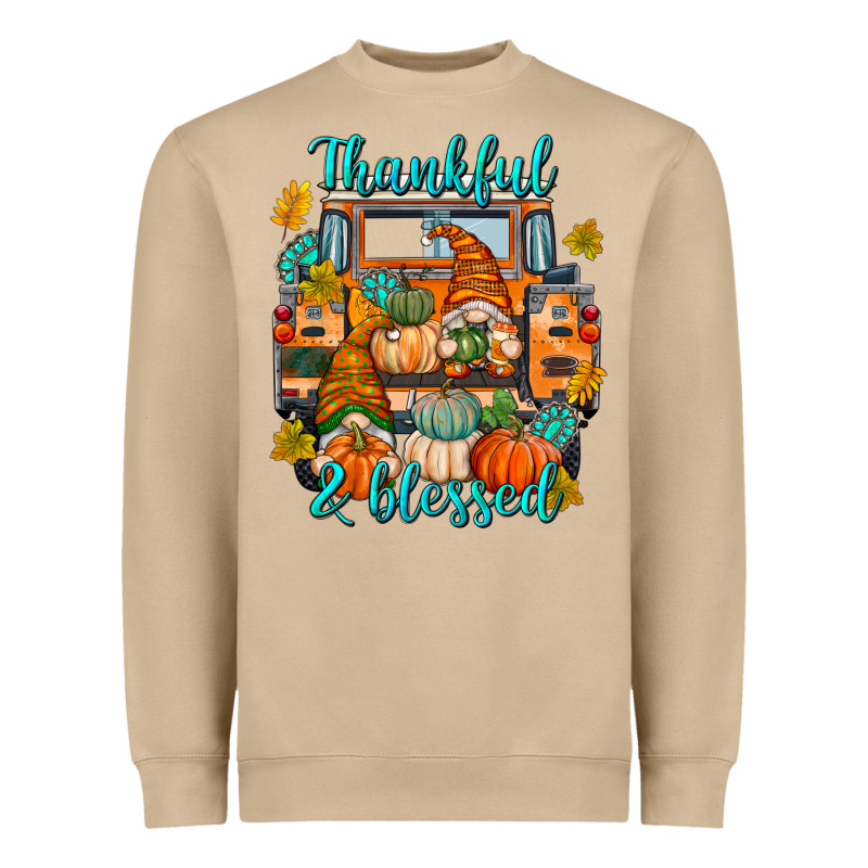 Thankful Blessed Heavyweight Sweatshirt by texasbilliewilder | Teevron