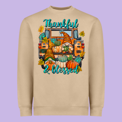 Thankful Blessed Heavyweight Sweatshirt Designed By Texasbilliewilder