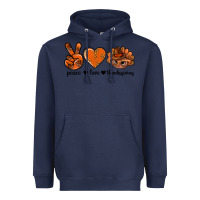 Navy peace love thanksgiving bbs Heavyweight Hoodie - BundleAndBundleShop