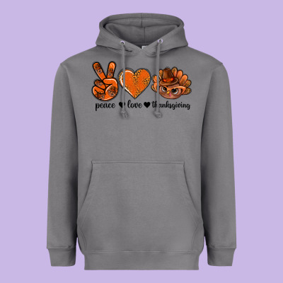 Peace Love Thanksgiving Bbs Heavyweight Hoodie Designed By Bundleandbundleshop