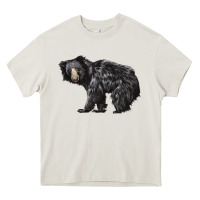 Cream Sloth Bear Heavy Core Tee - LillyAllenDesigns