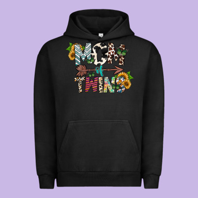 Mom Of Twins Urban Hoodie Designed By Cowhidedigitalart