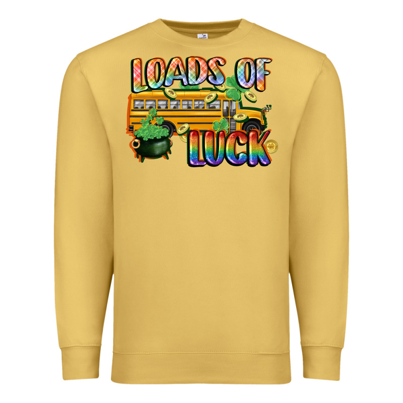 Loads Of Luck With School Bus St. Patrick's Day Premium Sweatshirt by FaDigitalArtStudio | Teevron