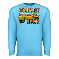 Ocean Blue Loads of luck with school bus St. Patrick's Day Premium Sweatshirt - FaDigitalArtStudio