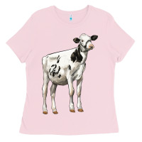 Bubblegum Pink Holstein Heifer Ladies Tee - LillyAllenDesigns