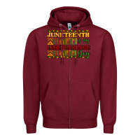 Burgundy Juneteenth is my Independence day Zipper Hoodie - HowdyJamesFarm