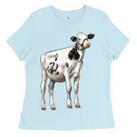 Baby Blue Holstein Heifer Ladies Tee - LillyAllenDesigns