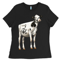 Black Holstein Heifer Ladies Tee - LillyAllenDesigns