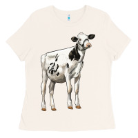 Bone Holstein Heifer Ladies Tee - LillyAllenDesigns