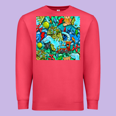 Boy Child Coffee Cup And Teddy Bear With Thunderbolts And Camouflage S Premium Sweatshirt Designed By Bundleandbundleshop