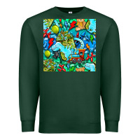Sports Green boy child coffee cup and teddy bear with thunderbolts and camouflage s Premium Sweatshirt - BundleAndBundleShop
