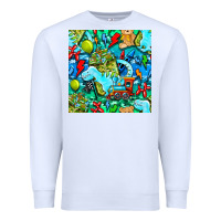 White boy child coffee cup and teddy bear with thunderbolts and camouflage s Premium Sweatshirt - BundleAndBundleShop