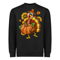 Black Thanksgiving Turkey Heavyweight Sweatshirt - texasbilliewilder