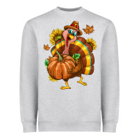Heather Grey Thanksgiving Turkey Heavyweight Sweatshirt - texasbilliewilder
