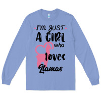 Colony Blue Just A Girl Who Loves Llamas I Love Llamas Long Sleeve Tee - Bettercallsaul