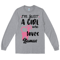 Heather Grey Just A Girl Who Loves Llamas I Love Llamas Long Sleeve Tee - Bettercallsaul